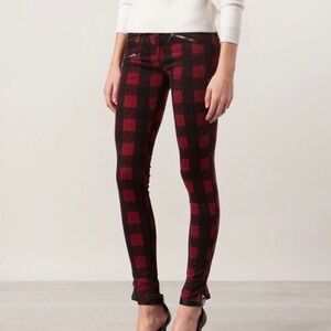 Rag & bone Red Plaid Skinny Jeans  Red Buffalo